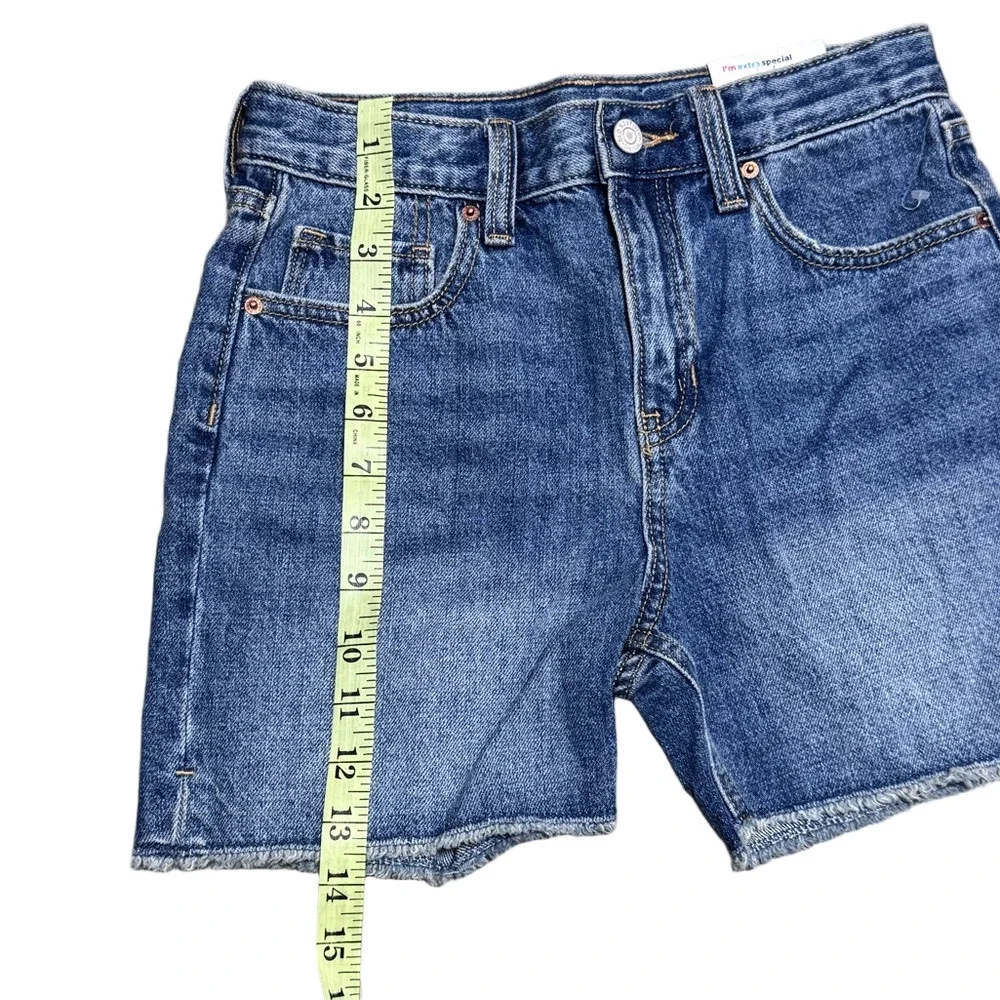 Old Navy High-Rise Slouchy Straight Denim Cut Off Distressed Short Girls Size 10